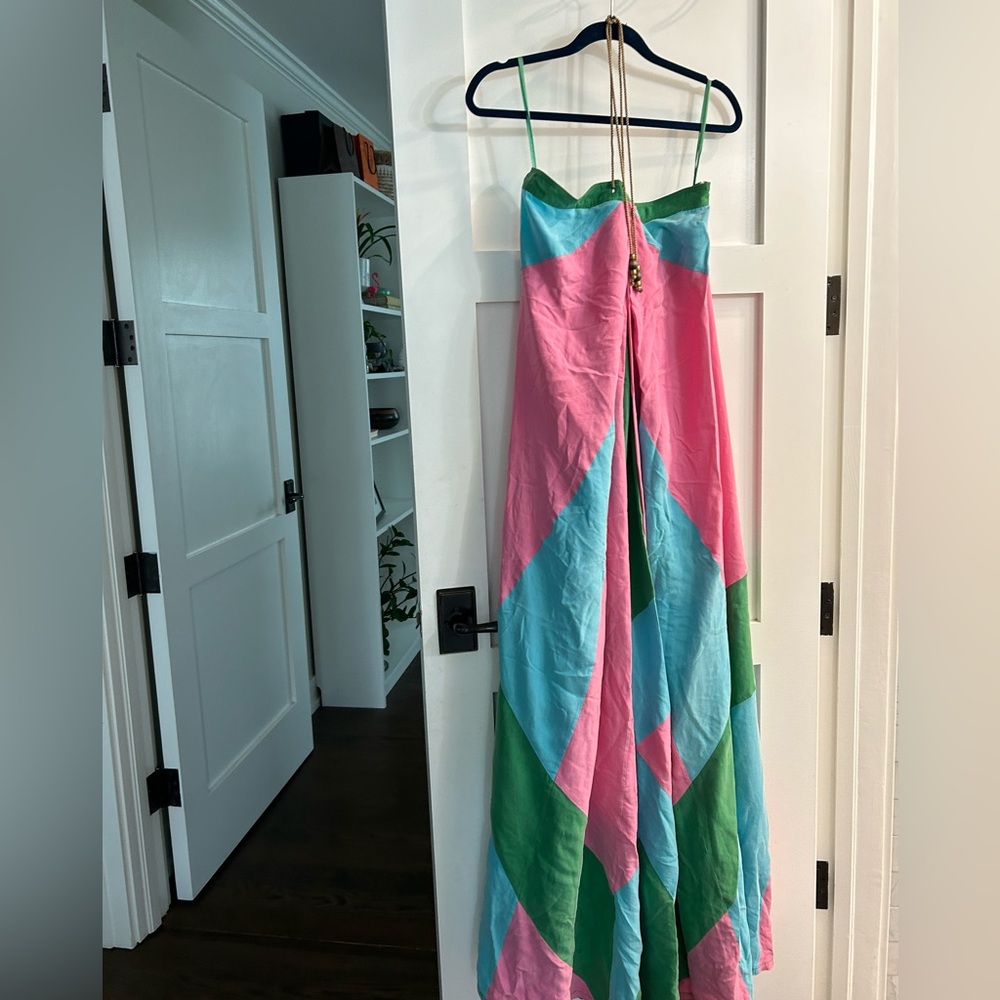 Silk Diane Von Furstenberg Multicolor Maxi Dress 8 with pockets!